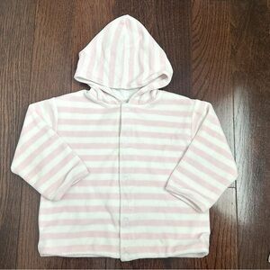 Kissy Kissy Soft Pink and White Striped Hoodie
